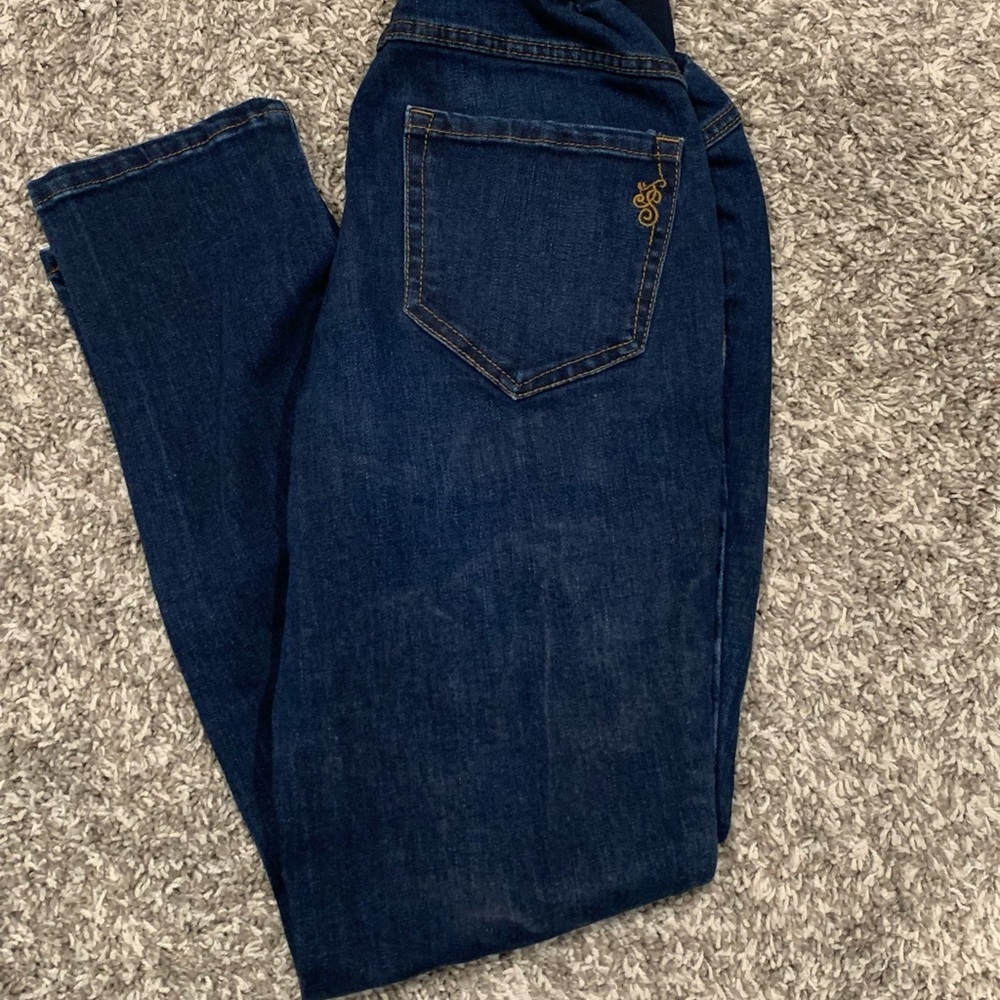 Jessica Simpson Petite Medium Stretch Skinny Maternity Jeans